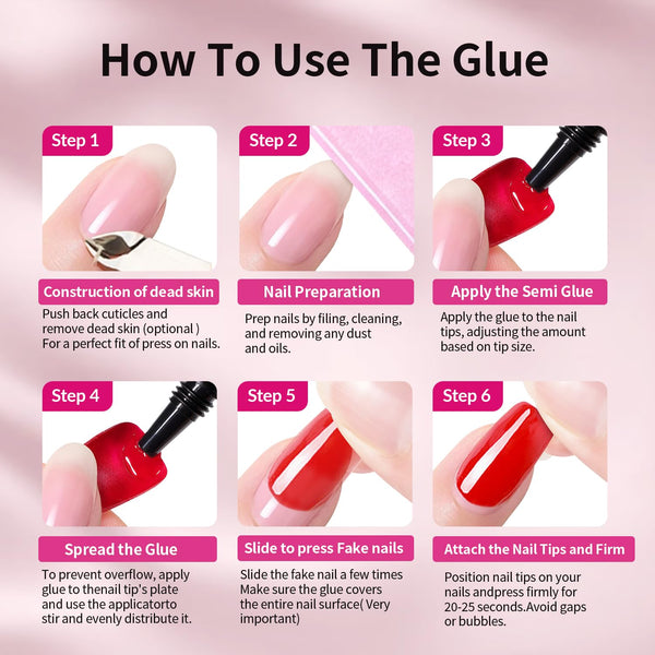 Semi-solid glue New Upgrade Super Strong Quick drying without cure nail glue
