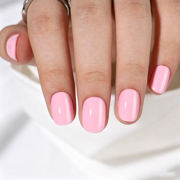 Square Solid Color Pink Soft Gel Press Ons A321 SH-4