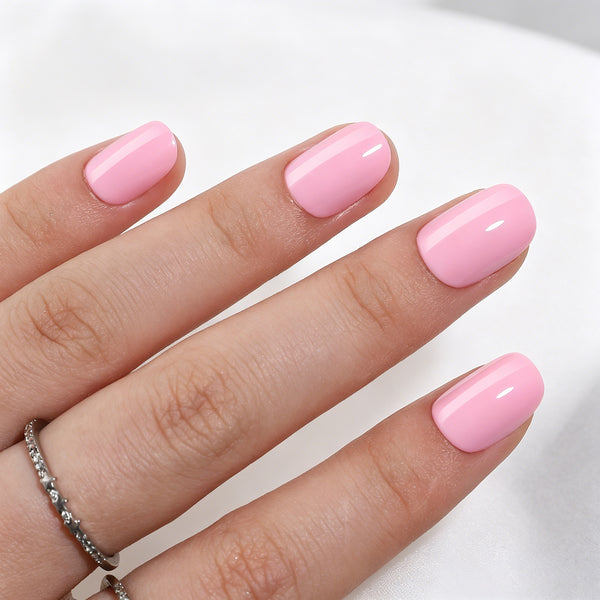 Square Solid Color Pink Soft Gel Press Ons A321 SH-4