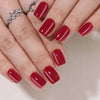 Short Square Solid Color Wine Red Gel Press Ons