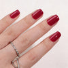 Short Square Solid Color Wine Red Gel Press Ons