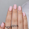 Short Square Solid Color Soft Pink Gel Press Ons