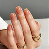 Short Square Solid Color Pale Peach Soft Gel Press Ons