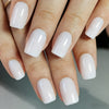 Short Square Solid Color Soft White Soft Gel Press Ons
