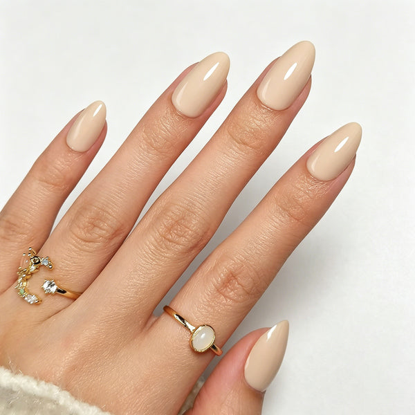 Almond Medium Nude Soft Gel Press Ons C088-MH-3