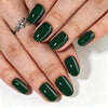 Oval Solid Color Green Soft Gel Press Ons D037-MH-4