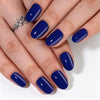 Oval Solid Color BlueSoft Gel Press Ons F011-MH-4