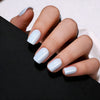Short Square Solid Color Blue Soft Gel Press Ons
