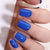 Short Square Solid Color Elegant Blue Gel Press Ons