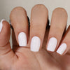 Short Square Solid Color Milky White Soft Gel Press Ons