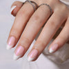 Short Almond French Pink Chrome Soft Gel Press Ons