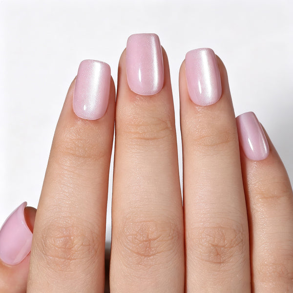 Square Medium Cat Eye Pink Soft Gel Press Ons XNMY163