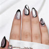 Almond Medium Cat Eye Line Art Sliver Soft Gel Press Ons XNMY188