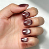 Square Medium Cat Eye Plum Crystal Soft Gel Press Ons XNMY249