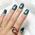Square Cat Eye Blue Glitter Sparkle Soft Gel Press Ons XNMY250