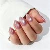 Almond Medium Cat Eye Pink Soft Gel Press Ons XNMY288