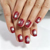 Square Cat Eye Red Glitter Sparkle Soft Gel Press Ons XNMY304