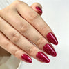 Almond Medium Sparkle Glitter Red Soft Gel Press Ons XNPH1906