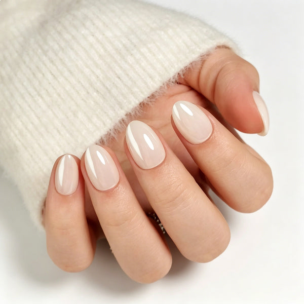 Almond Short Nude Soft Gel Press Ons XNQC075