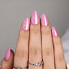Almond Solid Color Chrome Soft Gel Press Ons XNQC124