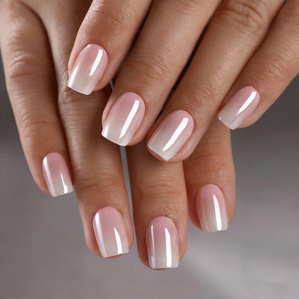 Ombre Chrome Medium Square Soft Gel Press Ons
