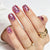 Square Medium Sparkle Glitter Red Soft Gel Press Ons XNZB1192
