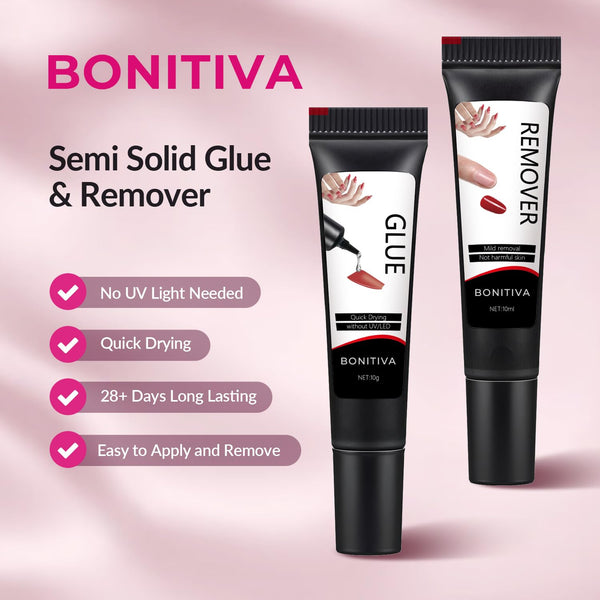 Semi-solid glue New Upgrade Super Strong Quick drying without cure nail glue