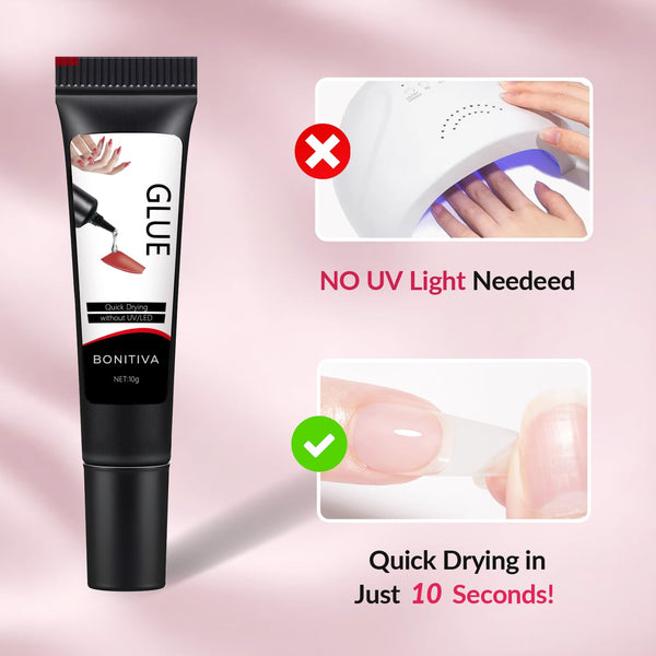 Semi-solid glue New Upgrade Super Strong Quick drying without cure nail glue