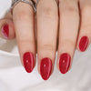 Almond Solid Color Red Soft Gel Press Ons