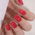 Short Square Solid Color Red Gel Press Ons