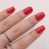 Short Square Solid Color Red Gel Press Ons