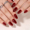 Almond Solid Color Wine Red Soft Gel Press Ons