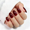 Oval Solid Color Burgundy Soft Gel Press Ons A195-MH-4