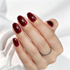 Oval Solid Color Burgundy Soft Gel Press Ons A195-MH-4