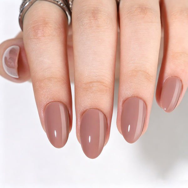Almond Medium Nude Soft Gel Press Ons A357 MH-3