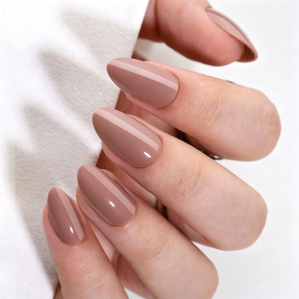 Almond Medium Nude Soft Gel Press Ons A357 MH-3