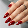 Long Almond Solid Color Red Soft Gel Press Ons A392-LH-8