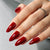 Long Almond Solid Color Red Soft Gel Press Ons A392-LH-8