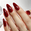 Long Almond Solid Color Red Soft Gel Press Ons A392-LH-8