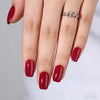 Short Square Solid Color Wine Red Gel Press Ons