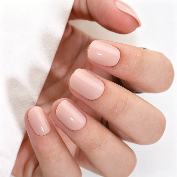 Square Short Nude Soft Gel Press Ons A449-SH-4