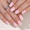Short Square Solid Color Soft Pink Gel Press Ons