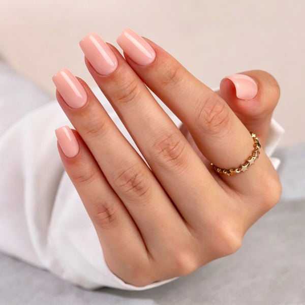 Soft Pink Medium Square Soft Gel Press Ons A464-MH-6