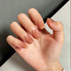 Short Square Solid Color Pale Peach Soft Gel Press Ons