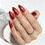 Long Almond Red Soft Gel Press Ons A512-LH-8