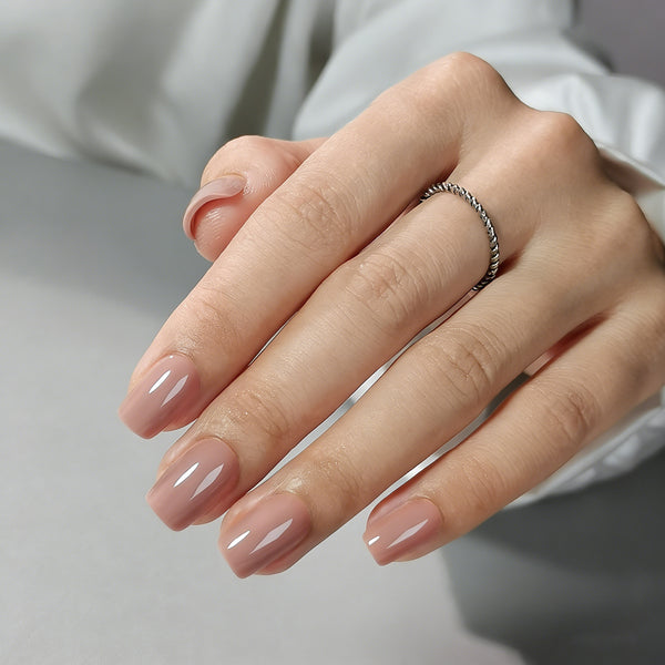 Square Solid Color Nude Soft Gel Press Ons A516-MH-5