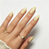 Almond Medium Yellow Soft Gel Press Ons C089-MH-3