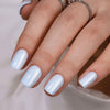 Short Square Solid Color Blue Soft Gel Press Ons