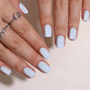 Short Square Solid Color Blue Soft Gel Press Ons
