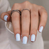 Short Square Solid Color Blue Soft Gel Press Ons